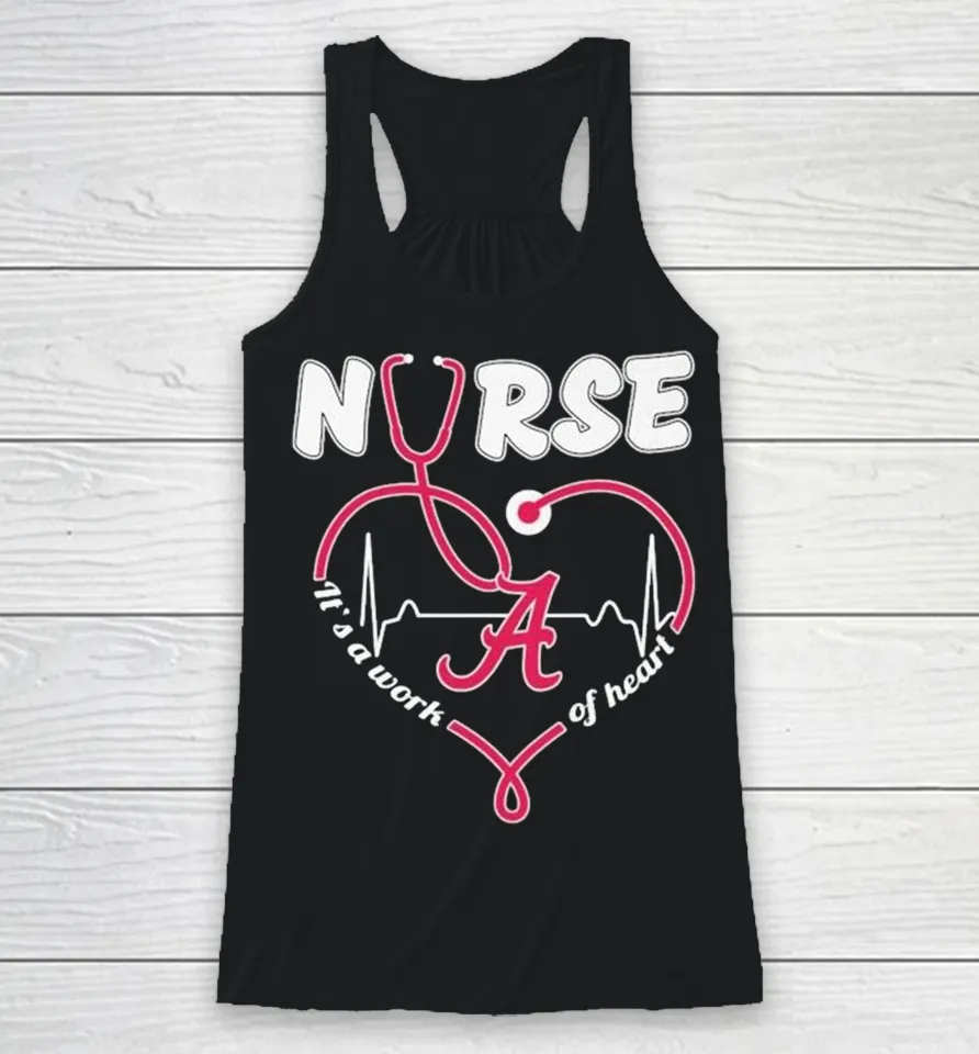 Alabama Crimson Tide Nurse It’s A Work Of Heart Stethoscope Racerback Tank