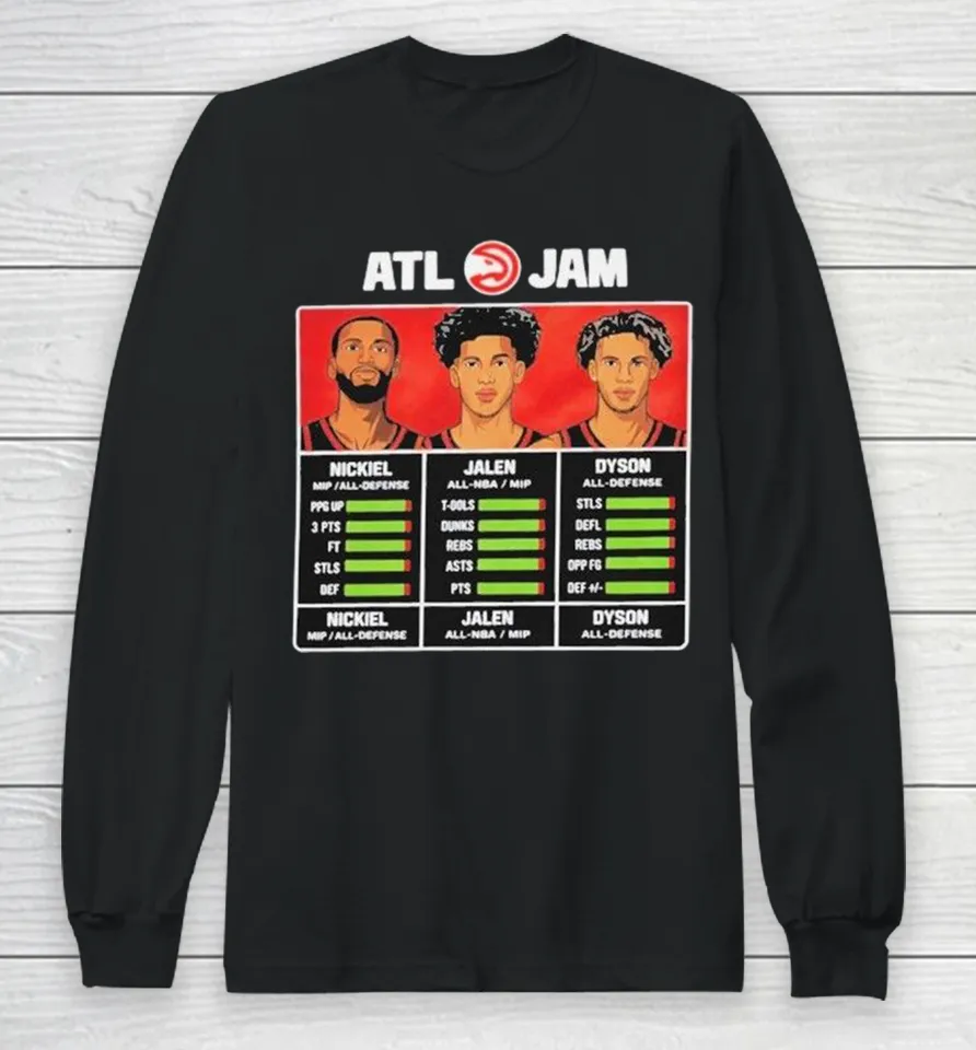 ATL Jam Nickeil Alexander-Walker Jalen Johnson And Dyson Daniels Long Sleeve T Shirt