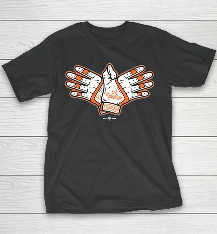 Baltimore Orioles Fly Different Birdland Hands Youth T Shirt