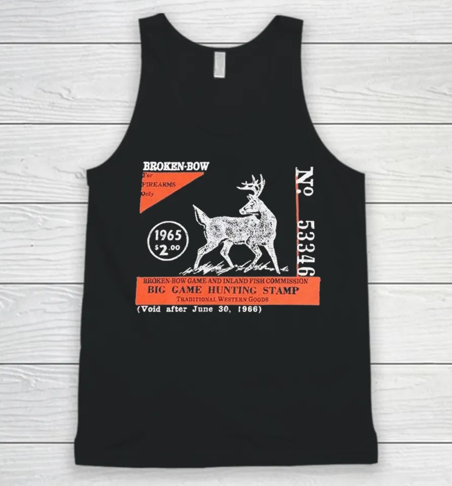Big Game Hunting Stamp Broken Bow Void After June 30 1966 Tank Top
