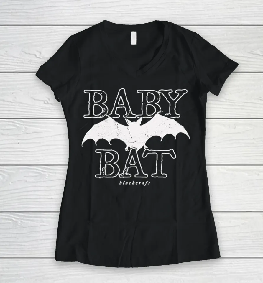 Blackcraft Baby Bat Women V-Neck T Shirt