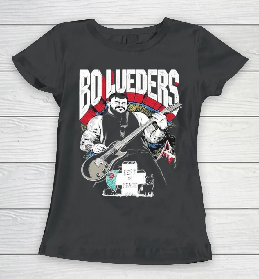 Bo Lueders Rest In Peace Guitar Women T Shirt