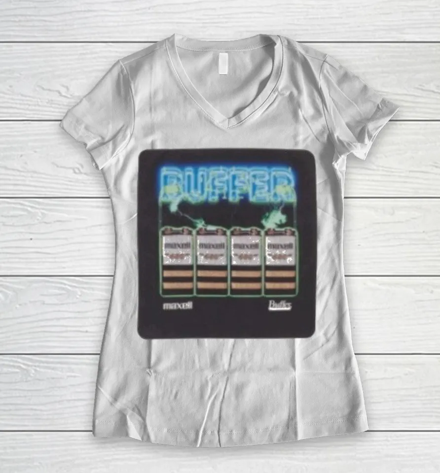 Bodega X Maxell Buffer Cassette Shirts 8 Bodega X Maxell Buffer Cassette Women V-Neck T-Shirt