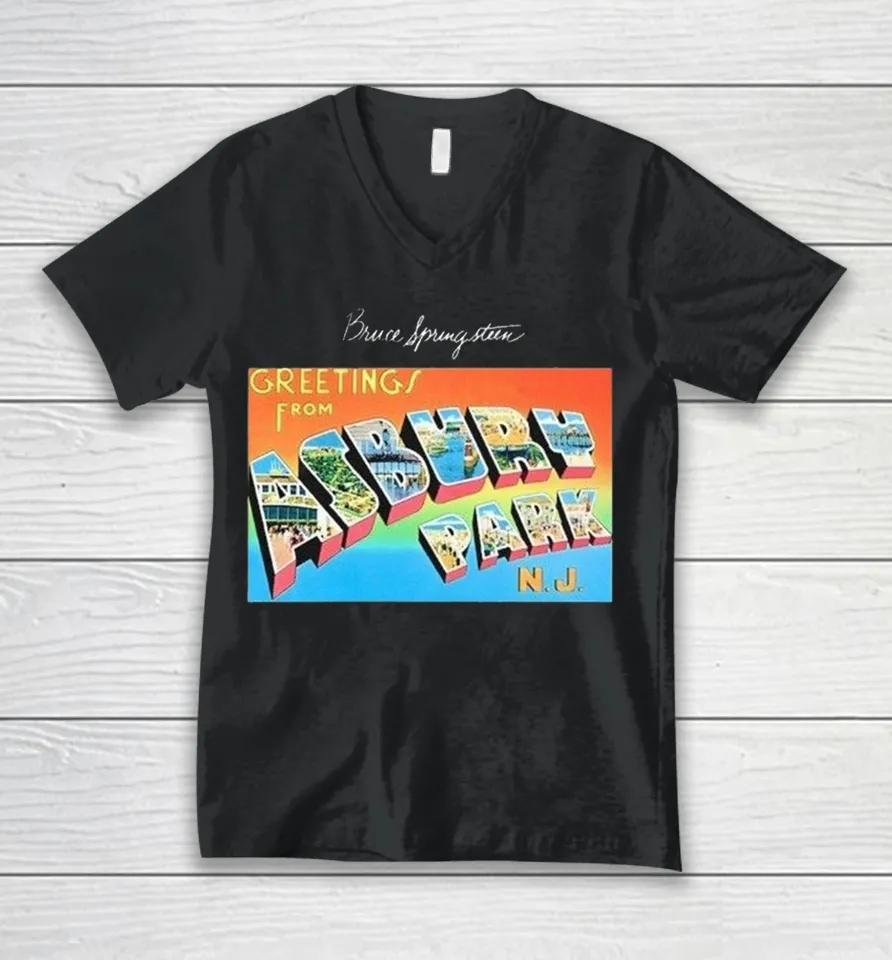 Bruce Springsteen Greetings From Asbury Park NJ V-Neck T Shirt