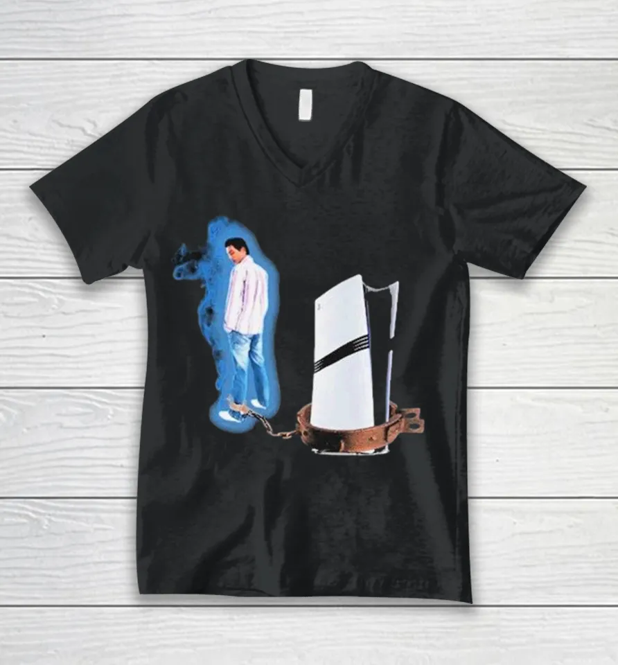 Chained To Ps5 V-Neck T Shirt