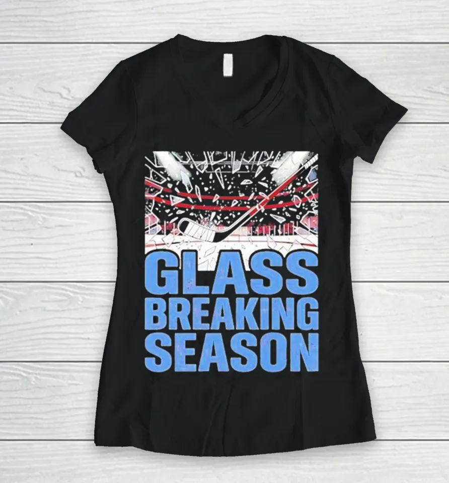 Colorado Avalanche Glass Breaking Season Women V-Neck T Shirt