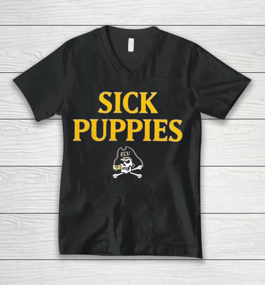 East Carolina Pirates Sick Puppies V-Neck T Shirt