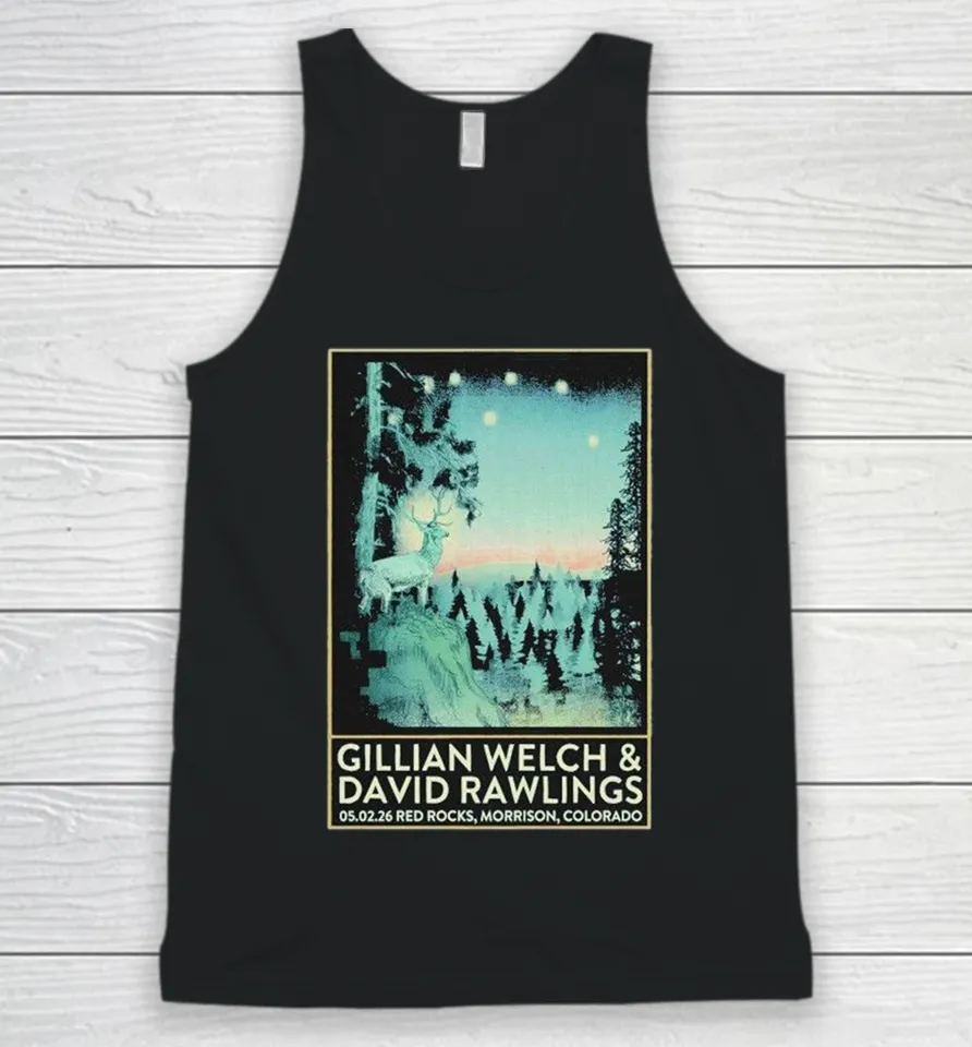 Gillian Welch And David Rawlings Red Rocks In Morrison Co 5 2 2026 Tank Top
