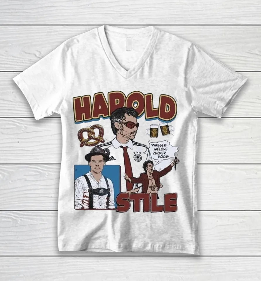 Harold Stile Kuss Die Ganze Zeit Wasser Melone Zucker Hoch V-Neck T Shirt