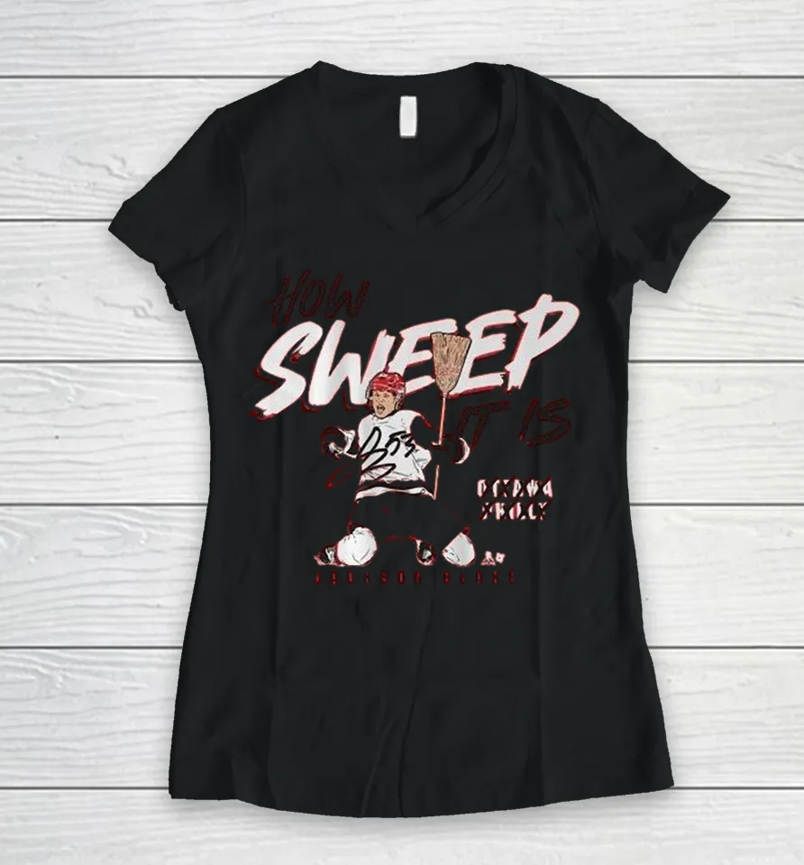 Jackson Blake How Sweep It Is Women V-Neck T Shirt