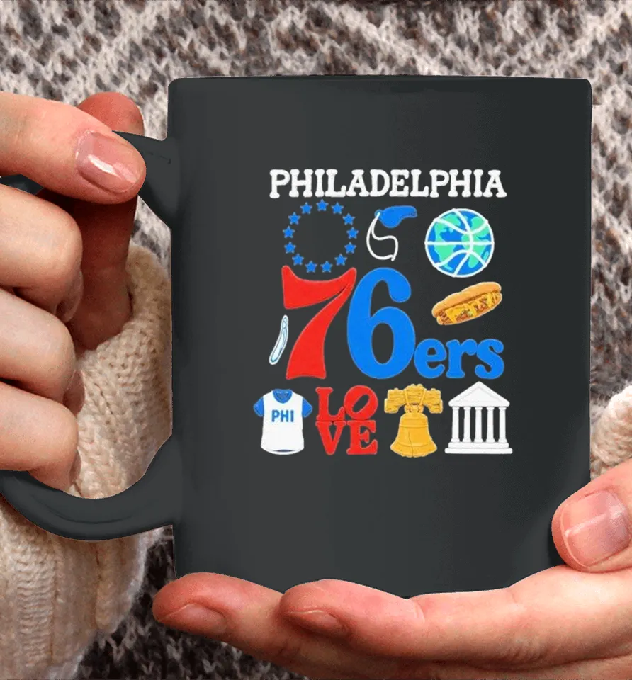 Joel Embiid Wearing Philadelphia 76ers Philly Everything Coffee Mug