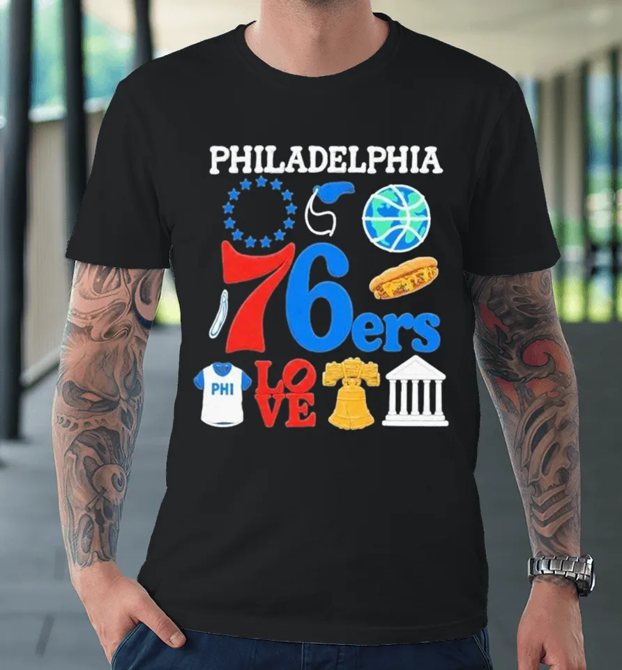 Joel Embiid Wearing Philadelphia 76ers Philly Everything Premium T Shirt