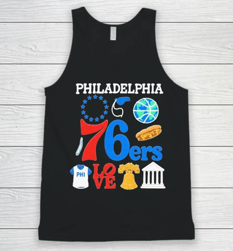 Joel Embiid Wearing Philadelphia 76ers Philly Everything Tank Top
