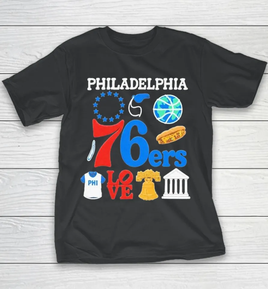 Joel Embiid Wearing Philadelphia 76ers Philly Everything Youth T Shirt