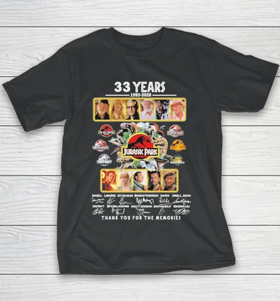 Jurassic Park 33rd Anniversary 1993–2026 Thank You For The Memories Youth T Shirt