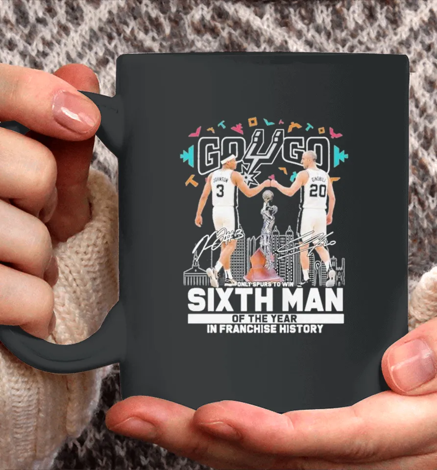 Keldon Johnson And Manu Ginóbili San Antonio Spurs Go Go Only Spurs To Win Sixth Man Of The Year In Franchise History Signatures Coffee Mug