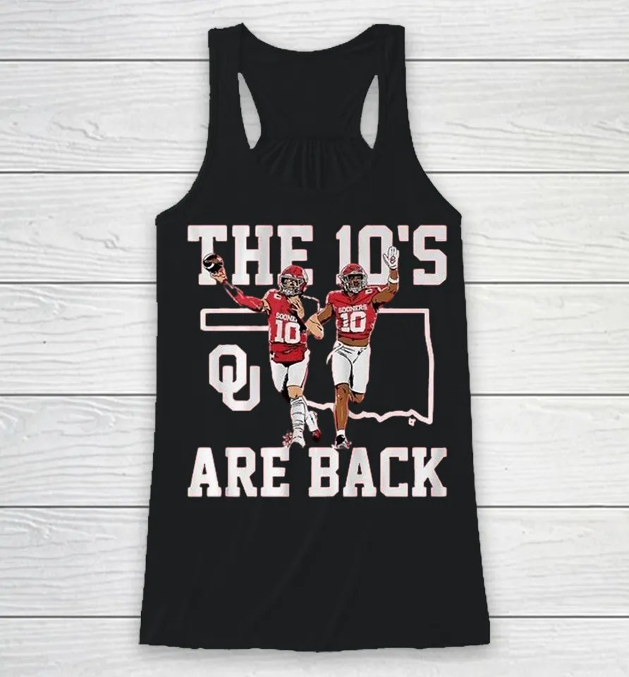 Kip Lewis And John Mateer The 10’s Are Back Oklahoma Sooners Racerback Tank