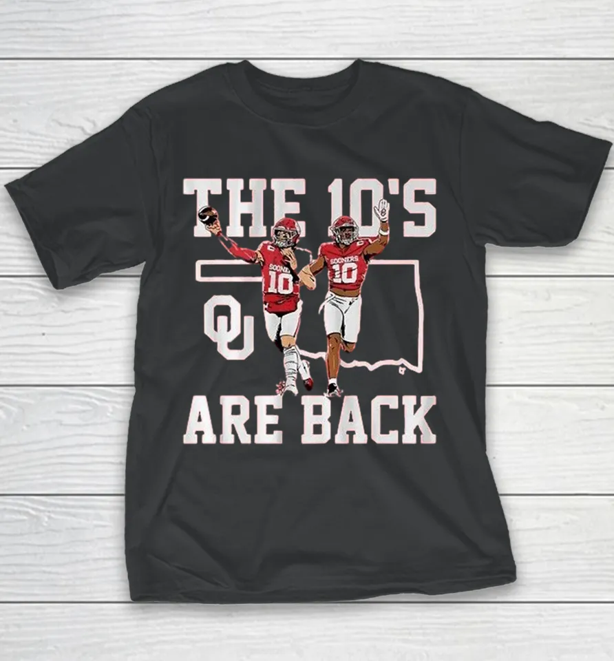 Kip Lewis And John Mateer The 10’s Are Back Oklahoma Sooners Youth T Shirt