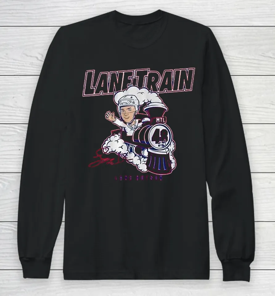 Lane Hutson Lane Train Montreal Canadiens Long Sleeve T Shirt