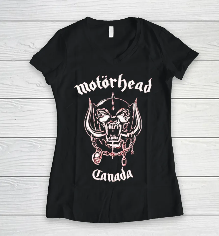 Motorhead World Cup Canada Women V-Neck T Shirt