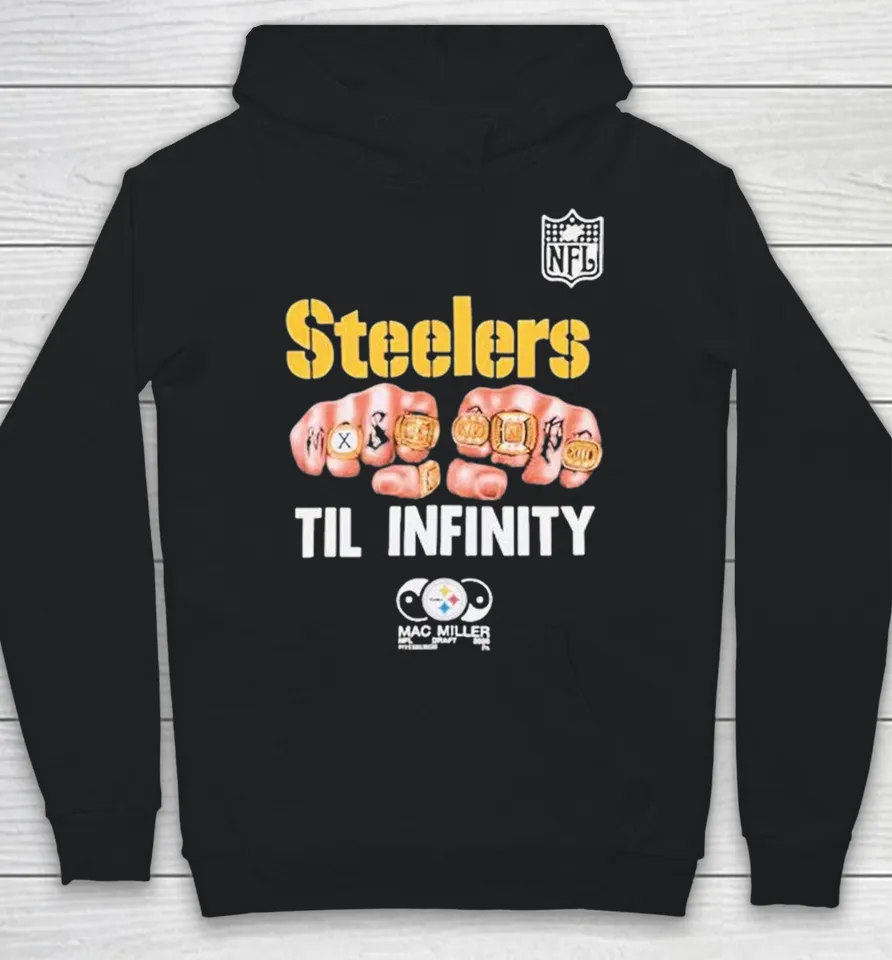 Pittsburgh Steelers x Mac Miller Til Infinity Hands Rings NFL Hoodie