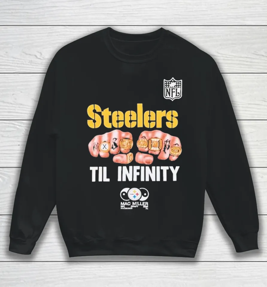 Pittsburgh Steelers x Mac Miller Til Infinity Hands Rings NFL Sweatshirt