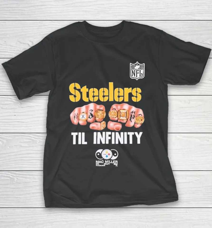 Pittsburgh Steelers x Mac Miller Til Infinity Hands Rings NFL Youth T Shirt
