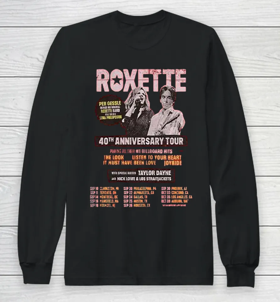 Roxette 40th Anniversary Tour 2026 Long Sleeve T Shirt