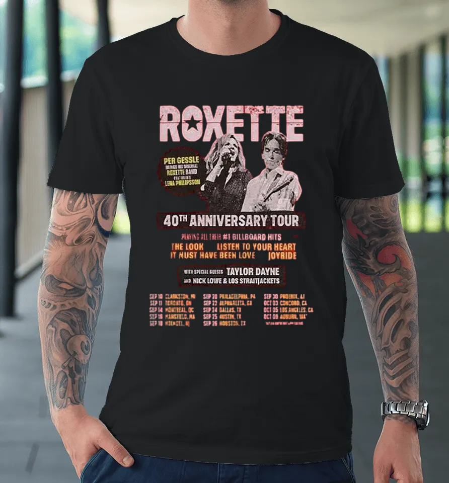 Roxette 40th Anniversary Tour 2026 Premium T Shirt