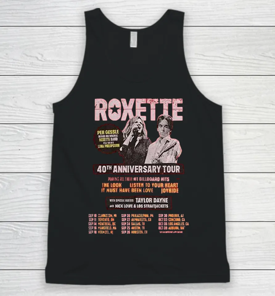 Roxette 40th Anniversary Tour 2026 Tank Top