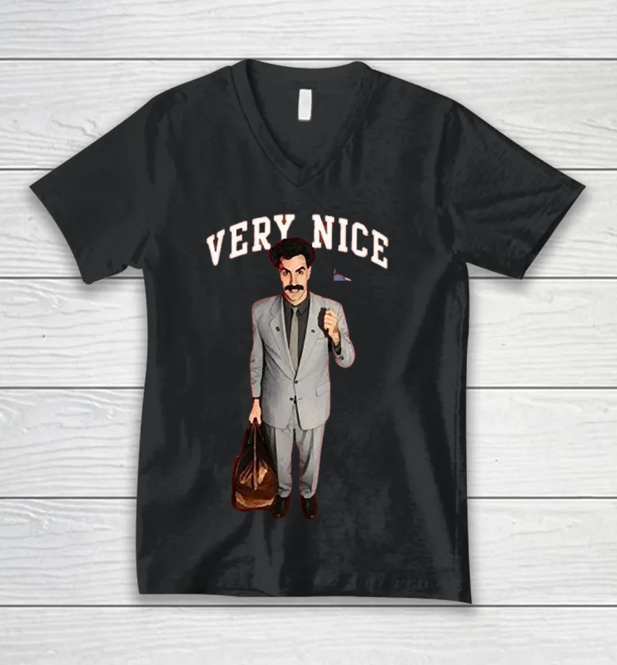 Sacha Baron Cohen Very Nice American Flag V-Neck T Shirt