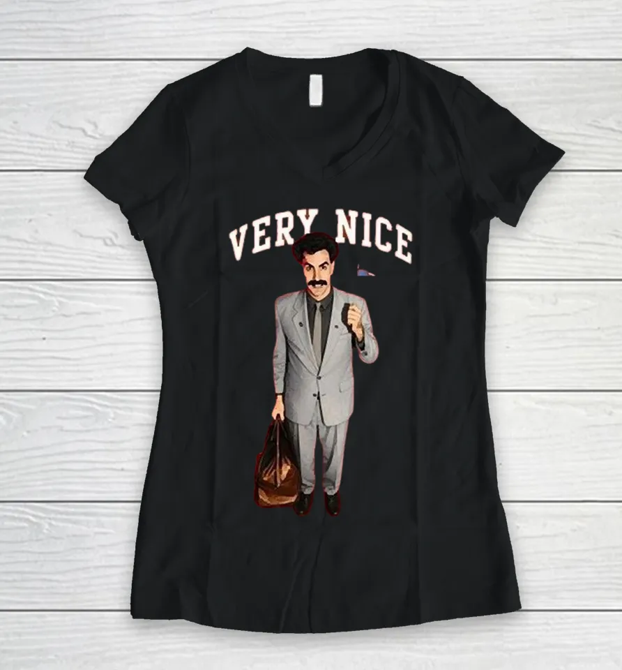 Sacha Baron Cohen Very Nice American Flag Women V-Neck T Shirt