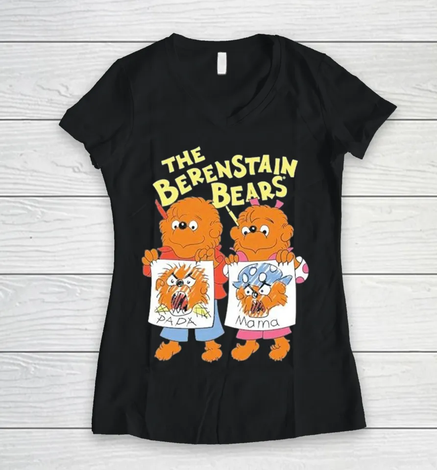 The Berenstain Bears Papa And Mama Women V-Neck T Shirt