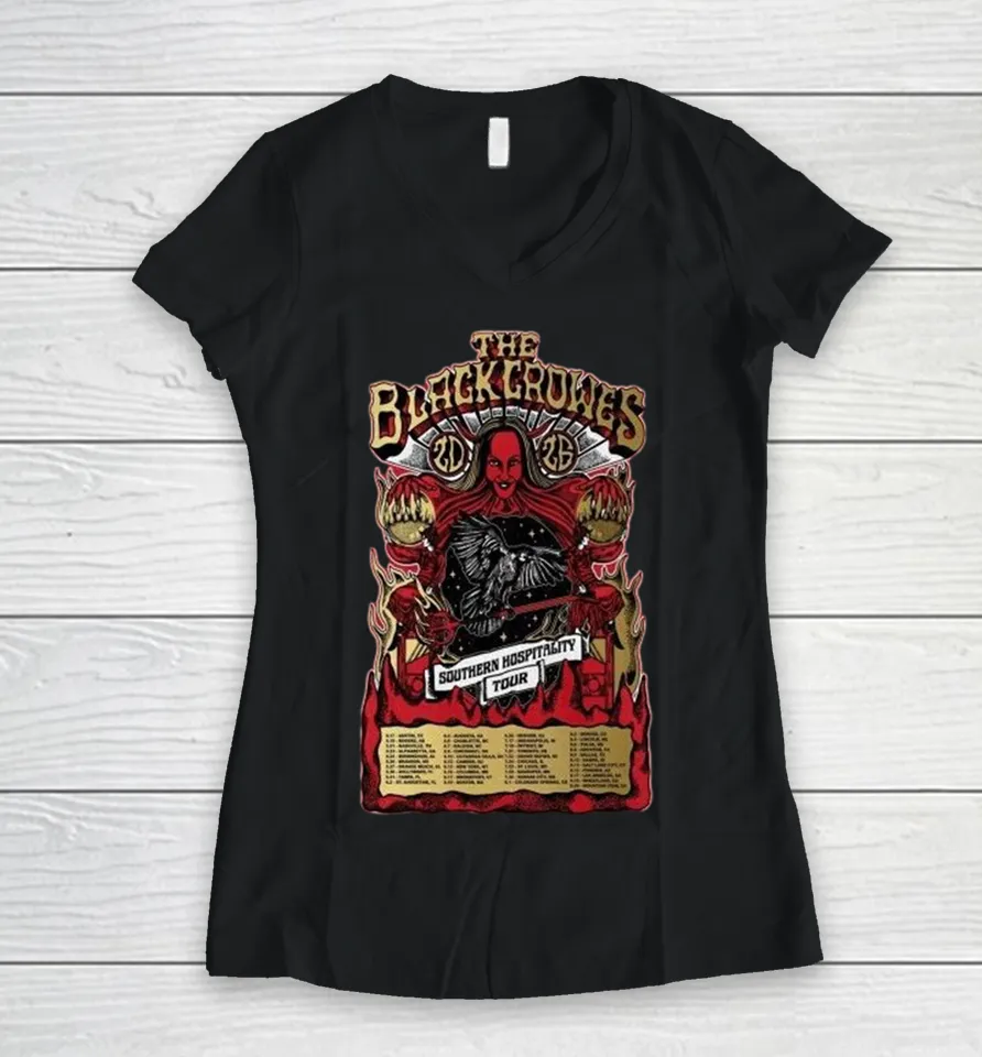 The Black Crowes Southern Hospitality Tour 2026 Dates Women V-Neck T Shirt
