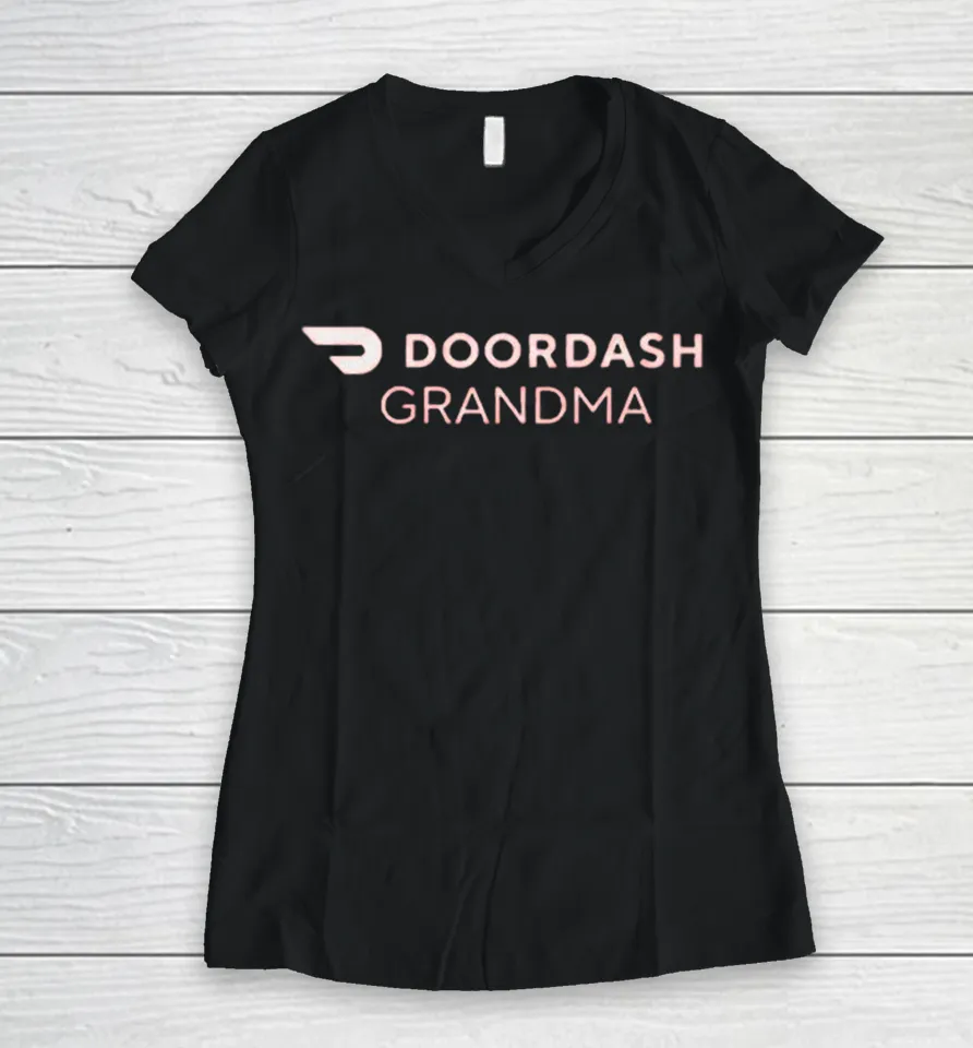 Trump DoorDash Grandma Women V-Neck T Shirt
