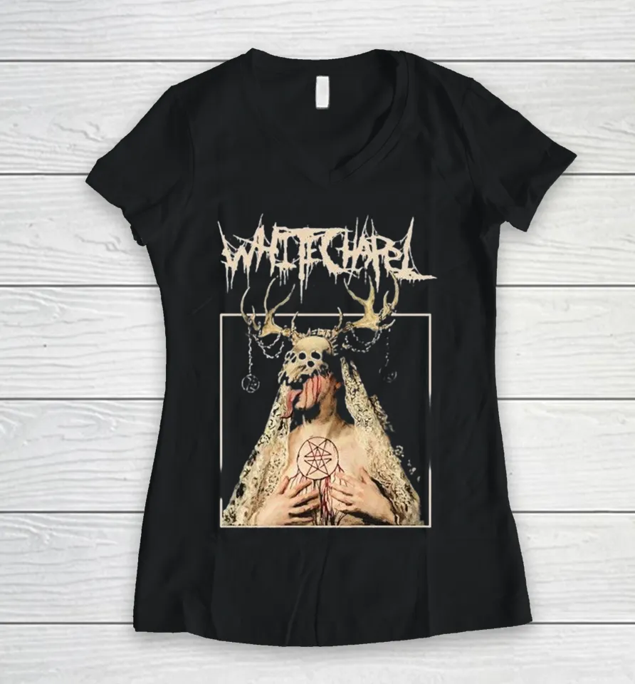 Whitechapel Silver Tongue Pepper Women V-Neck T Shirt