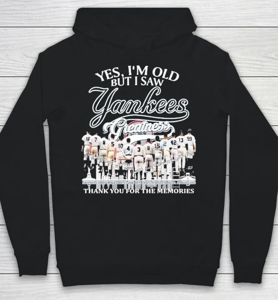 Yes I’m Old But I Saw New York Yankees Greatness Thank You For The Memories Skyline Hoodie