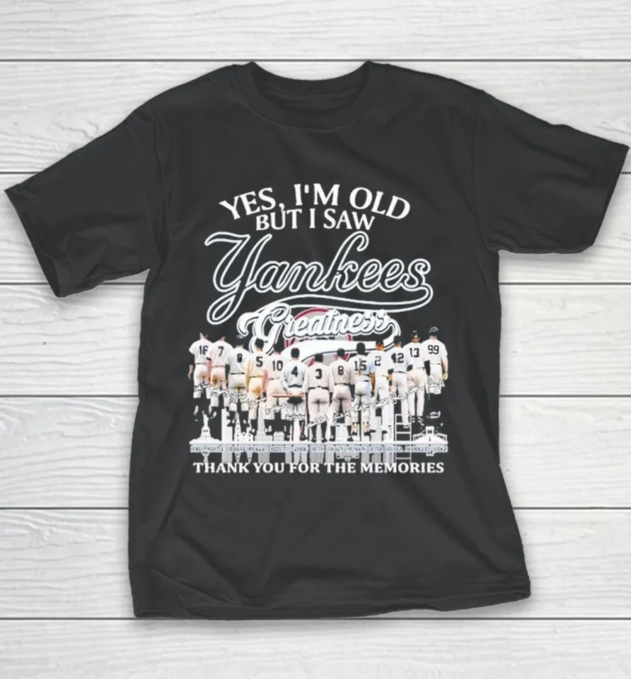 Yes I’m Old But I Saw New York Yankees Greatness Thank You For The Memories Skyline Youth T Shirt